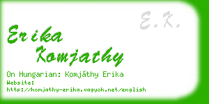 erika komjathy business card
