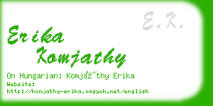 erika komjathy business card